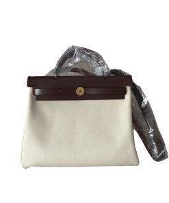 Hermes Herbag 31 Beton, Rouge Sellier / Toile Militaire, Vacher Hunter